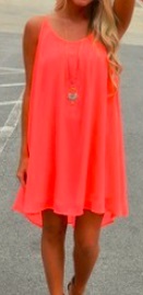 Пляжное платье на бретелях цвет: ЛЮМИНЕСЦЕНТНО-КРАСНЫЙ