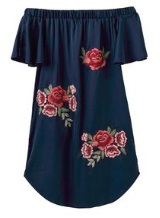 Короткое платье-туника с коротким рукавом цвет: ТЕМНО-СИНИЙ