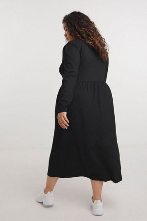 Черное платье миди с вафельным узором Simply Be