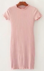 Платье-лапша с коротким рукавом цвет: РОЗОВЫЙ