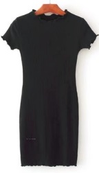Платье-лапша с коротким рукавом цвет: ЧЕРНЫЙ