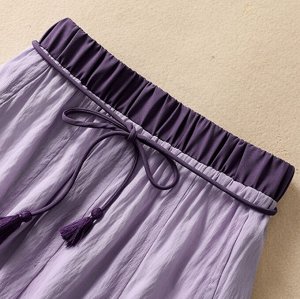 Женская юбка с высокой посадкой и эластичным поясом, фиолетовый