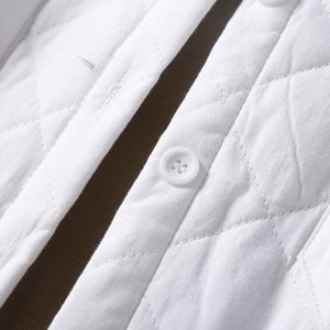Стеганая весенне-осенняя куртка с накладными карманами, белый