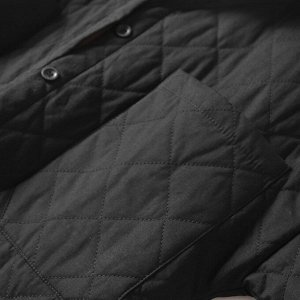 Стеганая весенне-осенняя куртка с накладными карманами, черный