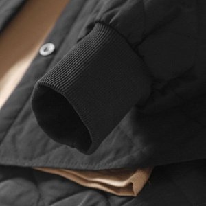 Стеганая весенне-осенняя куртка с накладными карманами, черный