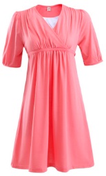 Платье под грудь с коротким рукавом (подходит для беременных) цвет: РОЗОВЫЙ