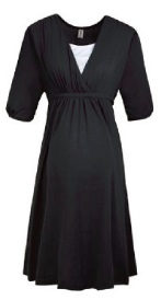Платье под грудь с коротким рукавом (подходит для беременных) цвет: ЧЕРНЫЙ
