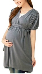 Платье под грудь с коротким рукавом (подходит для беременных) цвет: ТЕМНО-СЕРЫЙ