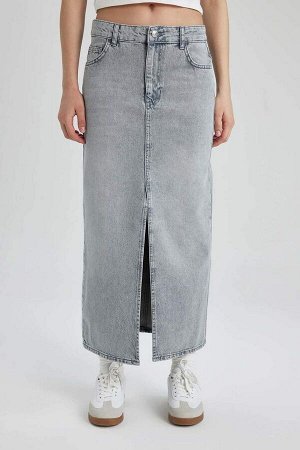 DEFACTO Длинная джинсовая юбка длинного кроя