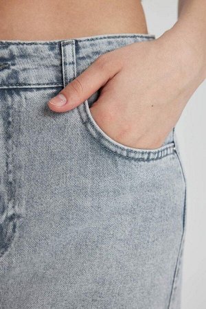 Длинная джинсовая юбка длинного кроя