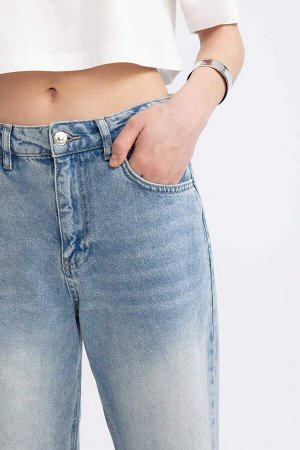 Длинные джинсовые брюки с завышенной талией Afra x DeFacto