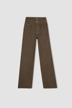 Длинные тканые джинсовые брюки Afra x DeFacto в стиле 90-х с высокой талией и широкими штанинами