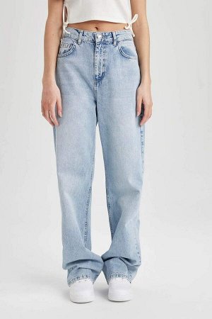 Широкие джинсовые брюки Afra x DeFacto в стиле 90-х с высокой талией и длинными штанинами
