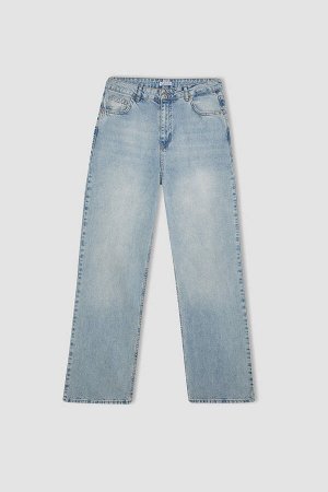 Широкие джинсовые брюки Afra x DeFacto в стиле 90-х с высокой талией и длинными штанинами