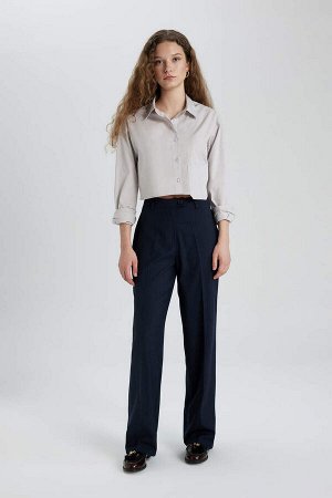 Стандартные брюки с широкими штанинами и высокой талией