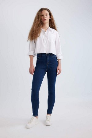 Джинсовые брюки длиной до щиколотки с высокой талией