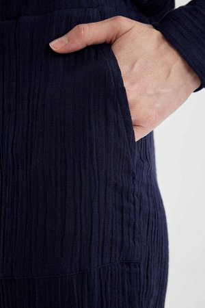 Муслиновая рубашка-туника с длинными рукавами Relax Fit