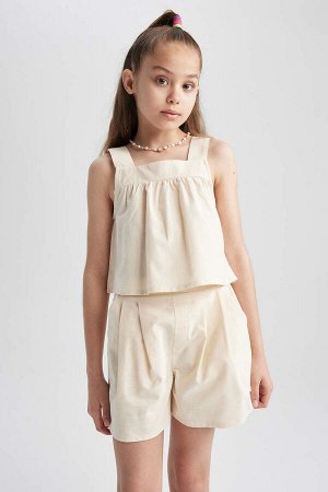Блузка без рукавов для девочек, комплект из 2 предметов с шортами