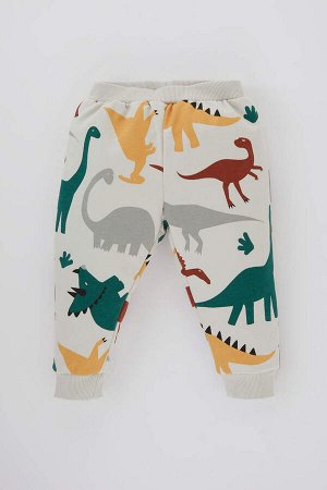 DEFACTO Толстовка с принтом животных для маленьких мальчиков, комплект из 2 спортивных штанов