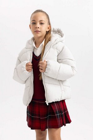 Водоотталкивающее пальто с капюшоном для девочек