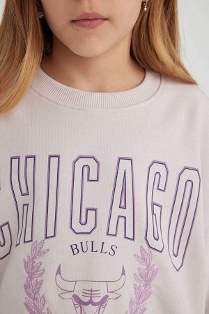 Толстовка большого размера с круглым вырезом NBA Chicago Bulls для девочек