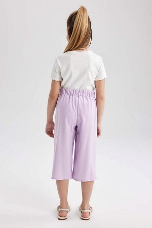 Широкие вискозные брюки-кюлоты для девочек