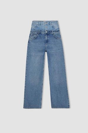 Длинные джинсовые брюки с широкими штанинами и высокой талией Afra x DeFacto в стиле 90-х