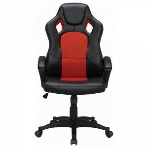 Кресло офисное BRABIX Rider EX-544, экокожа черная/ткань кра