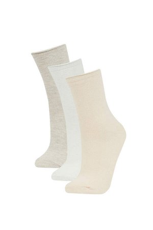 Женские длинные хлопковые носки из трех предметов