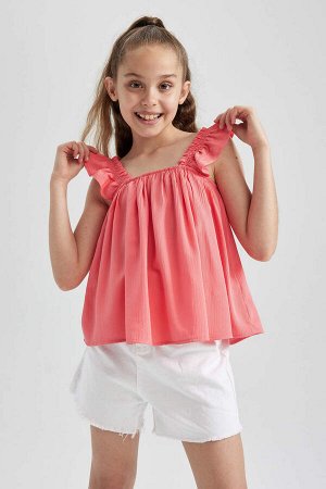 Вискозная блузка без рукавов для девочек обычного размера