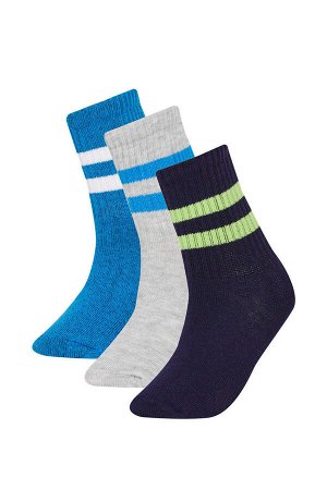 Длинные хлопковые носки для мальчиков из трех предметов