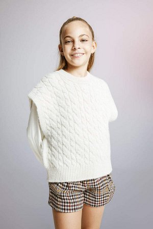 Трикотажный свитер обычного кроя для девочек