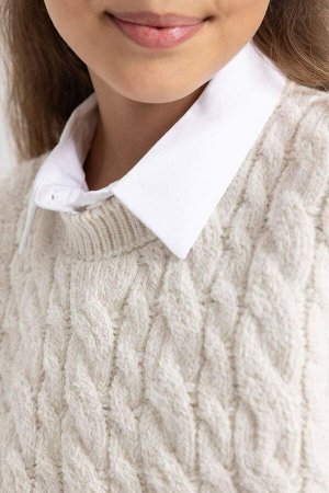 Трикотажный свитер обычного кроя для девочек