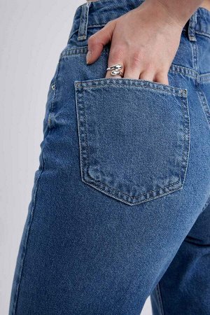 DEFACTO Джинсовые брюки из 100% хлопка с высокой талией и длиной до щиколотки Lina Mom