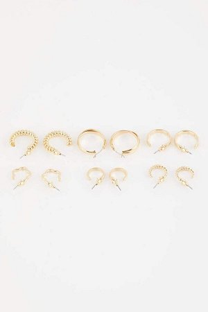 Женские золотые серьги-кольца из шести частей