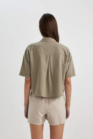 DEFACTO Рубашка свободного кроя с рубашечным воротником и коротким рукавом