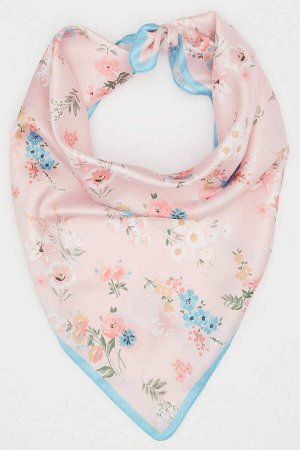 Женский тканый шарф с цветочным принтом