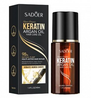 Восстанавливающая сыворотка для волос "Кератин и аргановое масло" SADOER, 40 мл