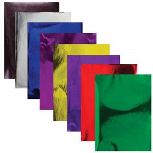 Цветная бумага А4 ЗЕРКАЛЬНАЯ, 8 цветов, BRAUBERG, 210х297мм,