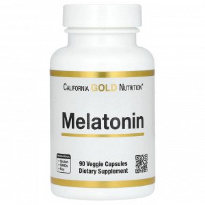 California Gold Nutrition, мелатонин, 3 мг, 90 растительных капсул