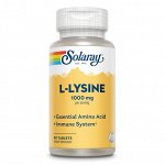 Лизин SOLARAY L-Lysine 333мг (+Vit-C +Zn) - 90 таб