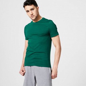 Спортивная футболка мужская зеленая Domyos SLIM 500