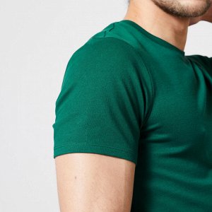 Спортивная футболка мужская зеленая Domyos SLIM 500
