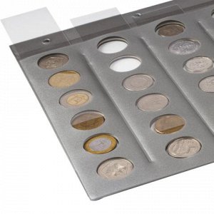 Планшет-вкладыш А4 на  36 монет, ПВХ, с перфорацией, с карто