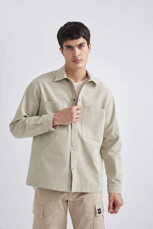 Куртка-рубашка с воротником-поло Relax Fit