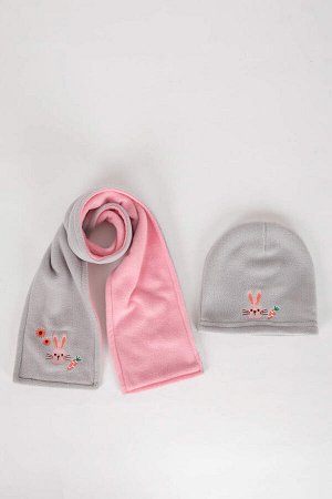 Комплект шапок из флисового шарфа из двух предметов для маленьких девочек