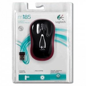 Мышь беспроводная LOGITECH M185, 2 кнопки+1 колесо-кнопка, о