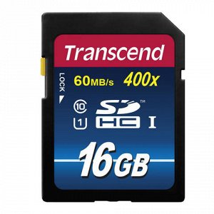 Карта памяти SDHC 16GB TRANSCEND Premium 400x, UHS-I U1, 60