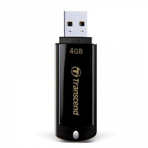 Флэш-диск 4GB TRANSCEND JetFlash 350 USB 2.0, черный, TS4GJF