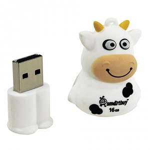 Флэш-диск сувенирный 16GB SMARTBUY Wild Коровка USB 2.0, SB1